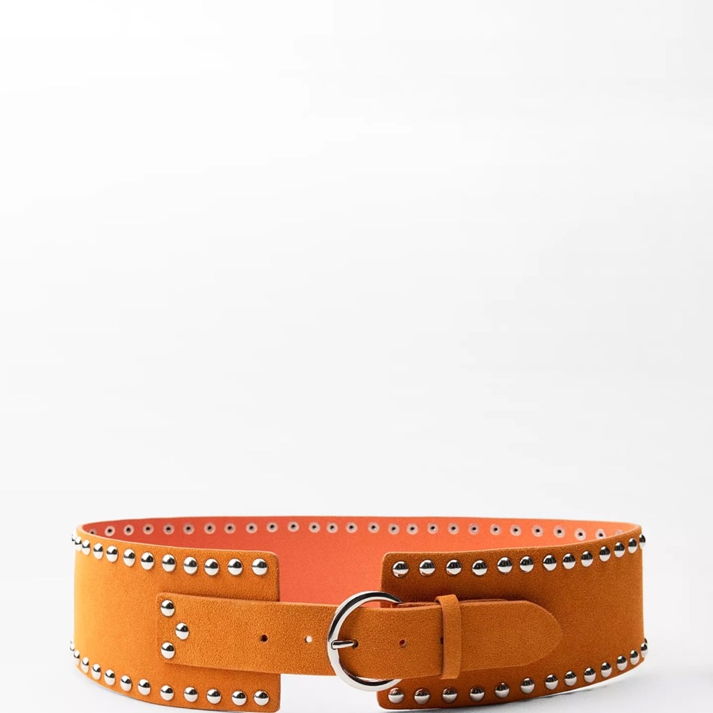 Zara Orange Studded Belt